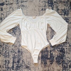 Altar’d State White Long Sleeve Bodysuit Size M